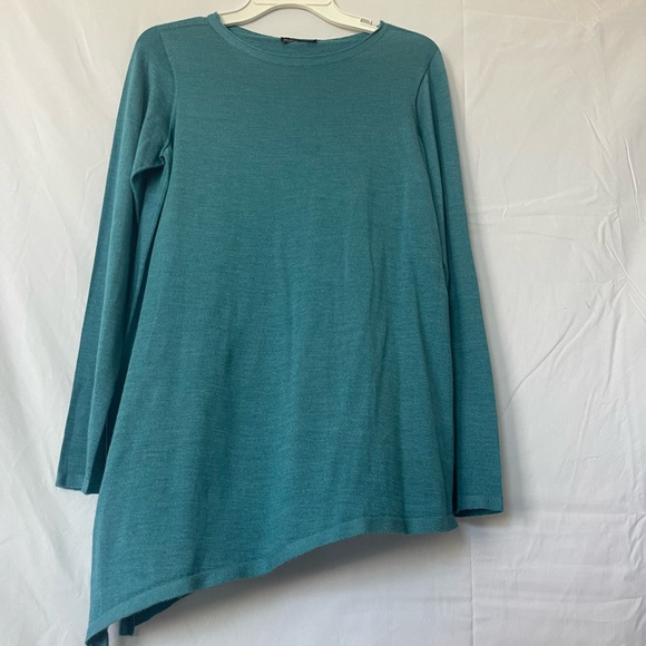 Eileen Fisher Teal Blouse - Picture 3 of 8